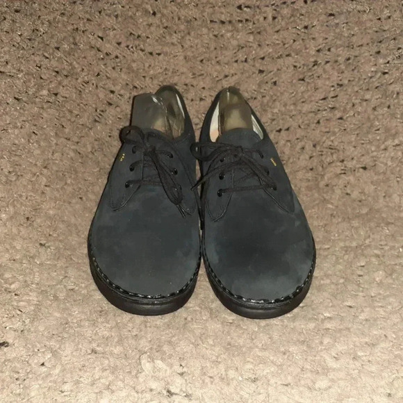 FINN COMFORT-Black Nubuck Loafers-Lace-Up-Wedge Heel-Size 6 UK-8 US-Near Mint - Picture 3 of 8